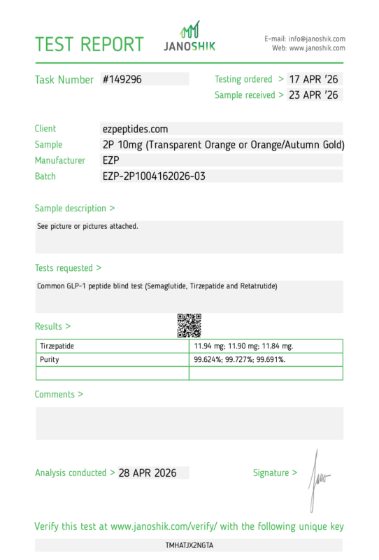 EZP-2P 10mg (10 vials/Kit) COA