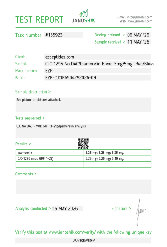 CJC-no DAC / Ipamorelin Blend 5mg/5mg COA