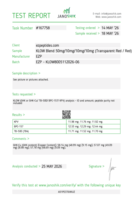 Klow Blend 80mg COA