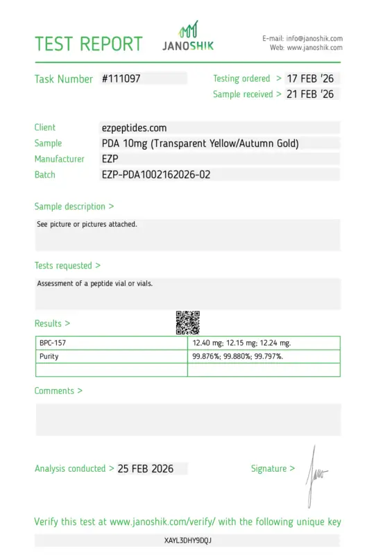PDA 10mg COA