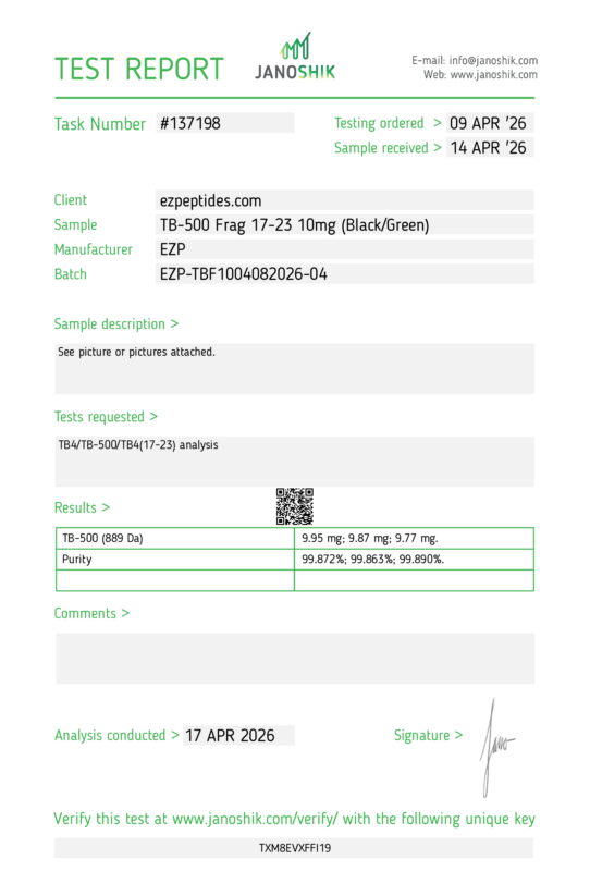 TB-500 Frag 17-23 10mg COA