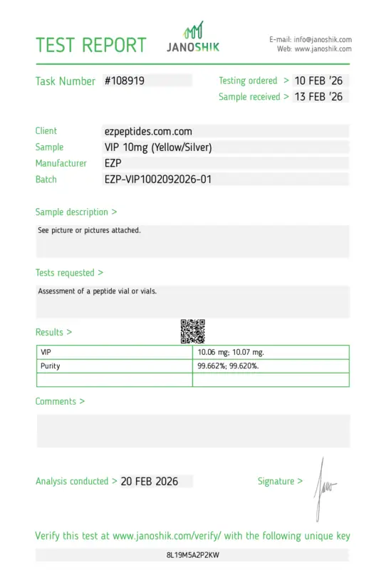 VIP 10MG COA